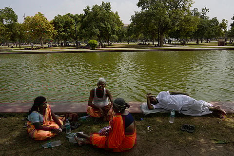 Local tourist take refuge under a tree
